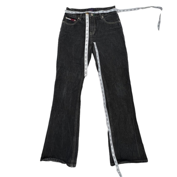 Tommy Hilfiger Black Bootcut Tommy Distressed Denim Jeans Size 3 Women’s - Picture 4 of 5